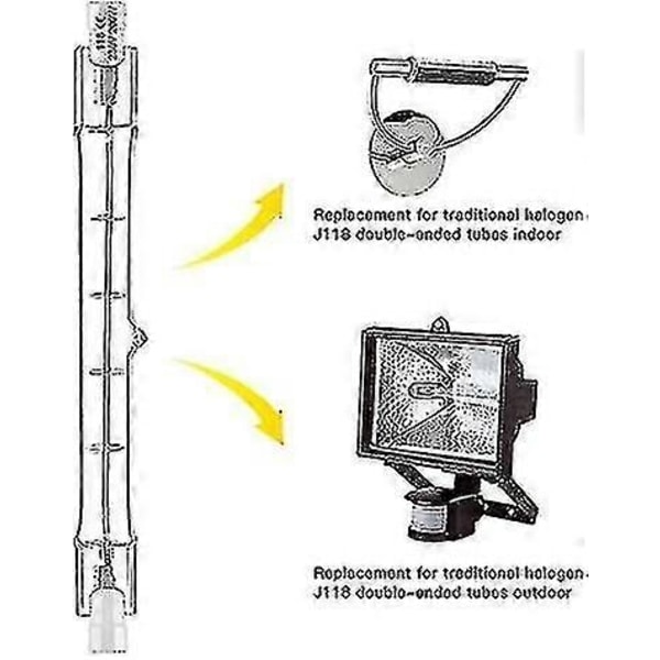 5-pakning R7s Halogenpære 118mm 200w 230v, R7s Halogenstav 118mm, Halogenpære R7s Dimbar Halogenstavlampe for Byggspotlight-Perfekt
