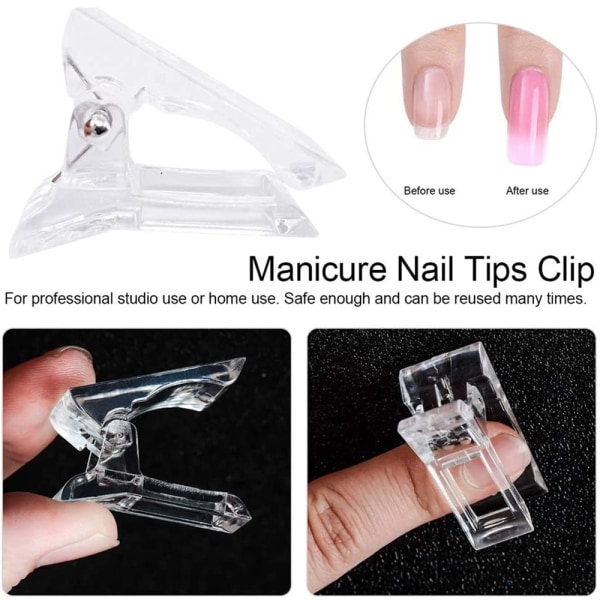 Snabbbyggande nagelspetsklämma Polygel Nail Forms Nagelklämmor för Polygel Finger Nail Extension UV LED Builder Clamps Manikyr Nail Art Tool- Perfet