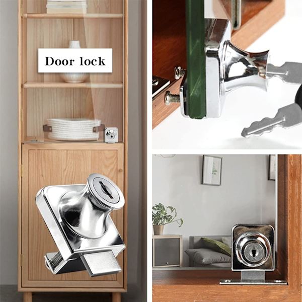 2 stk sink legering glass dørlås, skap glass dør lås - Perfet