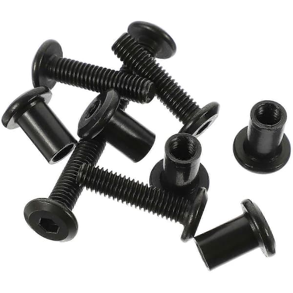 5 Sett Bindeskrue M6x25 Bolt Hode Mutter Forsenket Belte Tønne Mutter Kobling-Perfet