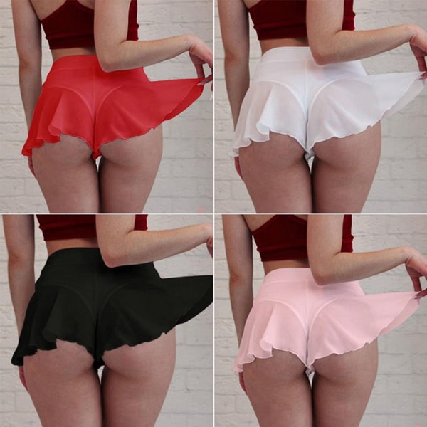 Mode Shorts Kvinder Nederdele Bukser Højtaljet Pole Dance Ruffled - Perfet Pink&XL