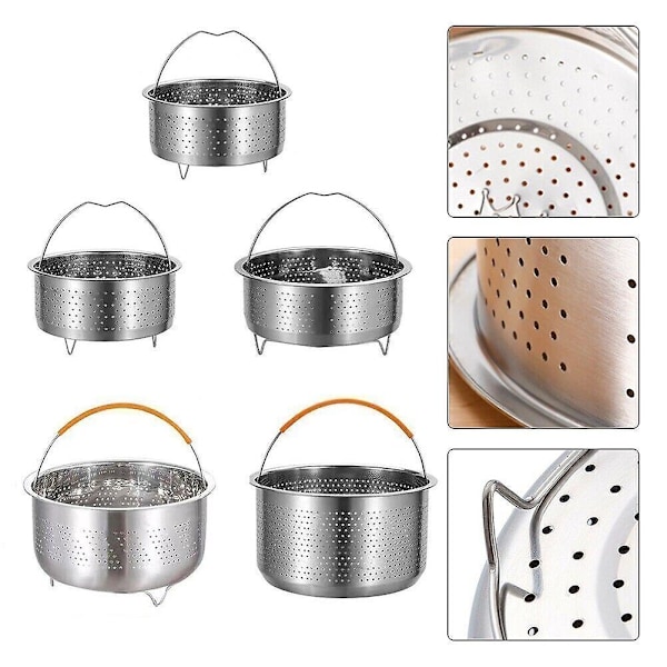 Trykkoker med innebygd dampkurv i rustfritt stål - Perfekt for ris 17.5cm