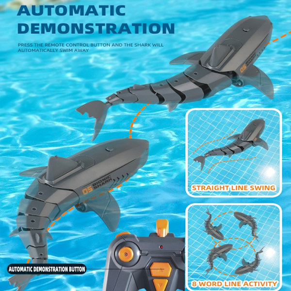 Smart Rc Shark Whale Spray Vatten Rolig leksak Fjärrkontroll Båtfartyg Ubåtsrobotar Fisk Elektriska leksaker för pojkar Barn- Perfet Spray water blue
