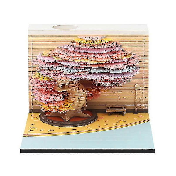 Skrivbords kalender med LED-lampor, 2024 kalender memoblock, kreativ skrivbords kalender DIY anteckningsblock, 3D konst kalender pappersutskärning - YuJia - Perfet 22