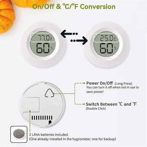 3-pack Mini Hygrometer och Termometer, Digital Hygrometer för Inom- och Utomhusbruk för Temperaturmätning - Perfekt