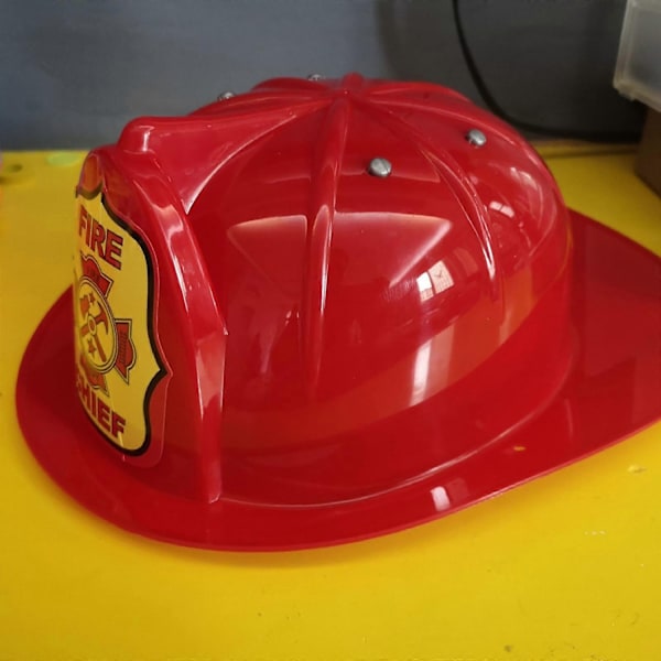 Brandmansdräkt för barn Hårda hjälmar Brandmanshjälm Brandmanshatt Brandman Cosplay Kostymtillbehör Halloween Rekvisita Röd-Perfet red red sticker
