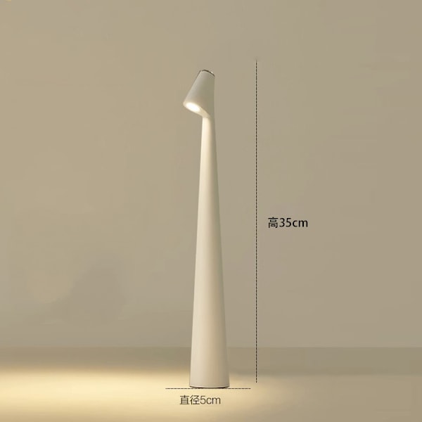 Sladdlös bordslampa, uppladdningsbar led bordslampa för inomhusbruk utomhus- Perfet 13.8 In 13.8 In Matte White