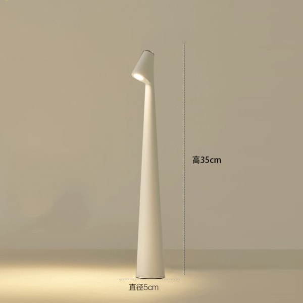 Trådløs bordlampe, genopladelig led bordlampe til indendørs udendørs brug- Perfet 13.8 In 13.8 In Matte White