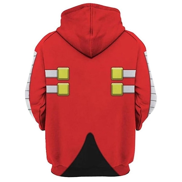 Dr. Eggman Cosplay Hoodie for Voksne - Trykket hettegenser med hette - Perfekt XXL