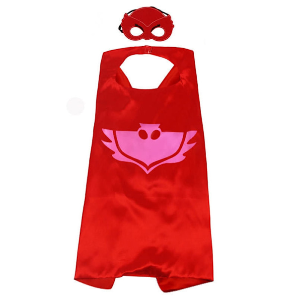 Pyjamas hjälte unisex barn - cape, ögonlapp och armband rött - Perfet 3