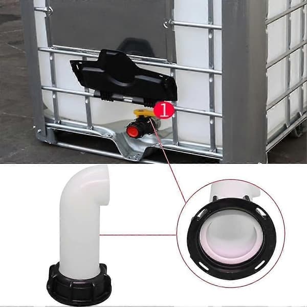 Dräneringspip med mutter, vattentankmunstycke 1000l IBC-ventil Tankförlängning-Perfet