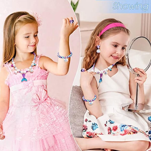 10 stk havfrue halskjede armbåndsett jenter barn havfrue smykker - Perfet