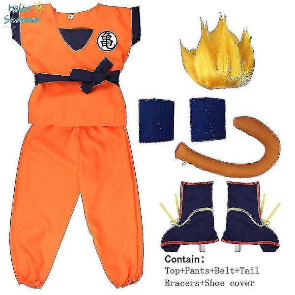 Børne- og voksenkostumer Son Goku Kostume Anime Jumpsuit H Kostume Up #YoGu-Perfet 9pcs*Gui glod 160 height150*160cm *Goku