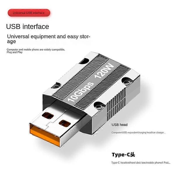 Type C - USB Otg -sovitin 10 Gbps USB-uros - USB-C-naarasliitin - Perfet