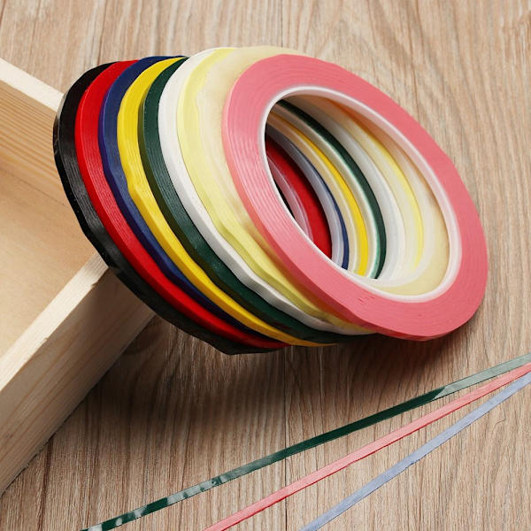 1 stk Desktop Positioneringstape Markeringstape SORT 8MM sort-Perfet black 8mm
