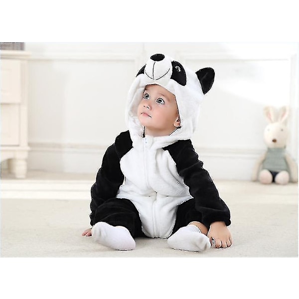 Unisex Baby Dyrekostyme Vinter Høst Flanell Hette Cosplay Heldress-Perfet Panda 100