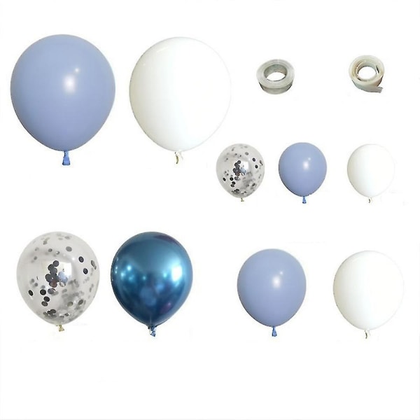 Balloon Garland Arch Kit, blå vit och guld rosa latexballonger för festdekorationer - Perfet blue