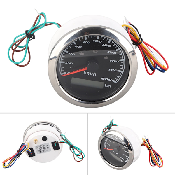 9-32V IP67 GPS Speedometer 200 km/h 0-999999 km LCD Odometer Anti-dug Multifunktionsmåler til Biler Motorcykler Skibe - Perfet