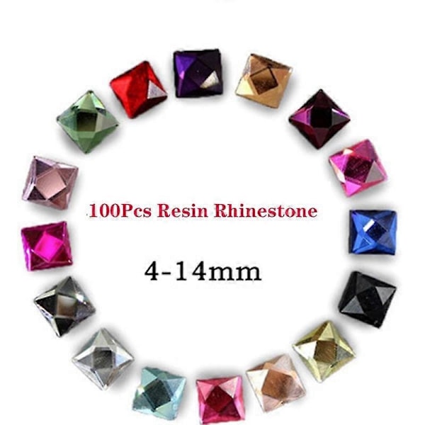 Charm Glass Rhinestones Diy Krystallklare Håndverk Store Firkantede Håndlagde 100 stk Tilbehør-Perfet white 3mm