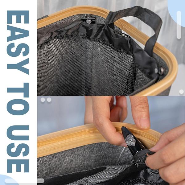 Taitettava pyykkikori Pop Up pyykkikori Suuri pyykkikori Käsin taitettava likainen vaatekori - Perfet Gray