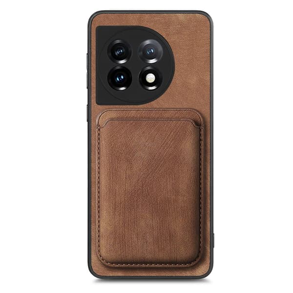 Magnetisk Kortholder Telefondeksel for OnePlus 12 5G-Perfet Brown