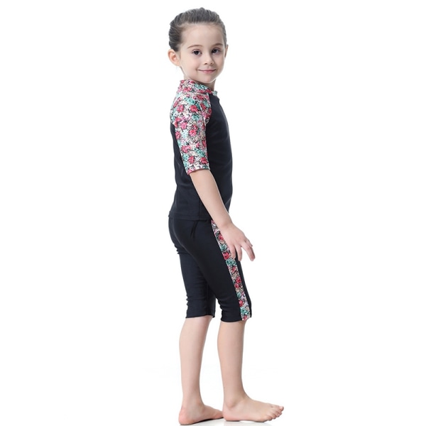 Perfekta badkläder för barn för flickor Burkini badkläder Set - Perfet Black 150cm