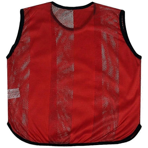 12-pak Sports Mesh Bibs Komfortable Under Fodbold Rugby Sport Børn/Voksne - Perfekt Red Kids (4-8 Years)