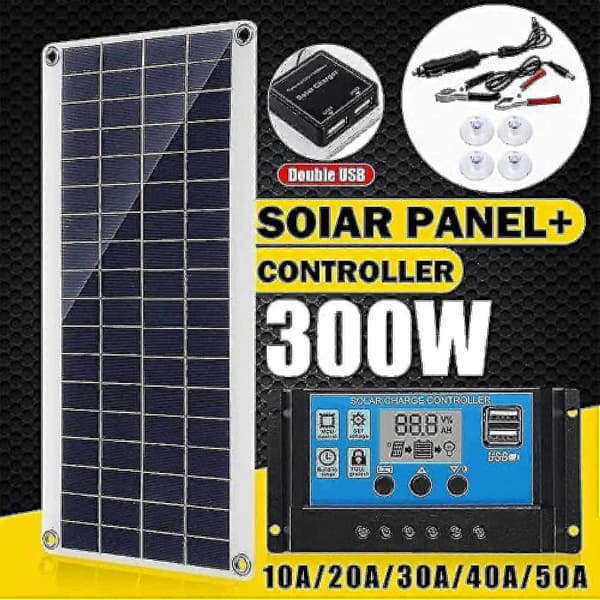 300w 12v Solpanel Kit Batteriladdare 300 Watt 12 Volt Off Grid System med 10a-60a Kontroller-Perfet