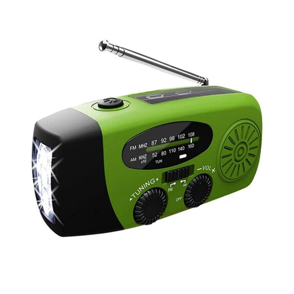 Kampiradio aurinkokennoilla ja dynamolla - Green-Perfet
