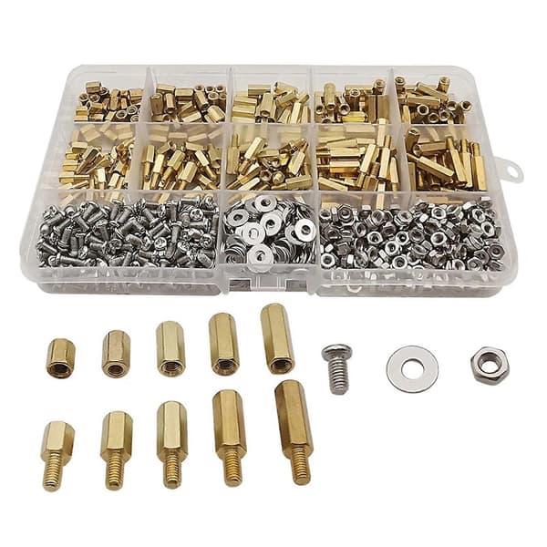 910 st/set M3 Hane Hona Hex Mässing Distansbricka Kit med Skruv Mutter och Bricka pcb moderkort distansbricka Sortimentskit-Perfet