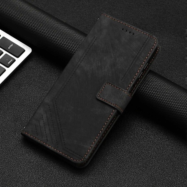 Fodral Kompatibelt med Samsung Galaxy A32 5G Magnetiskt Stänk- och Reptåligt Läder Flipfodral Kompatibelt med Samsung Galaxy A32 5G Fodral - Perfekt Black