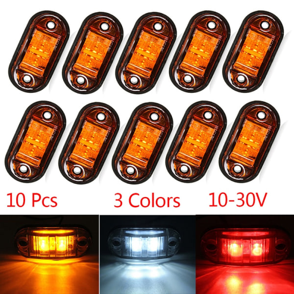 10 STK Advarselslys LED diodelys LED sidemarkeringslys - Perfet White