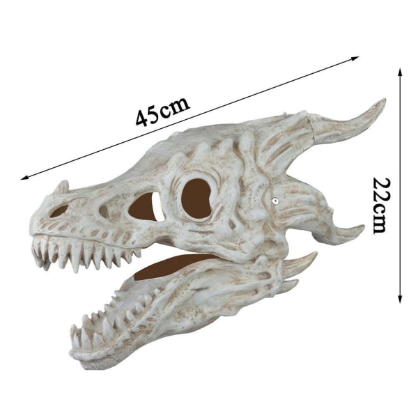 Dragon Mask Movable Jaw Dino Mask Liikkuva Dinosaur Decor Mask - Perfet white 45*22*22㎝