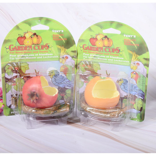 Bird Feeder Bowl Papegoja Food Cup Orange Form Melamin Feeding Cups - Perfet style2
