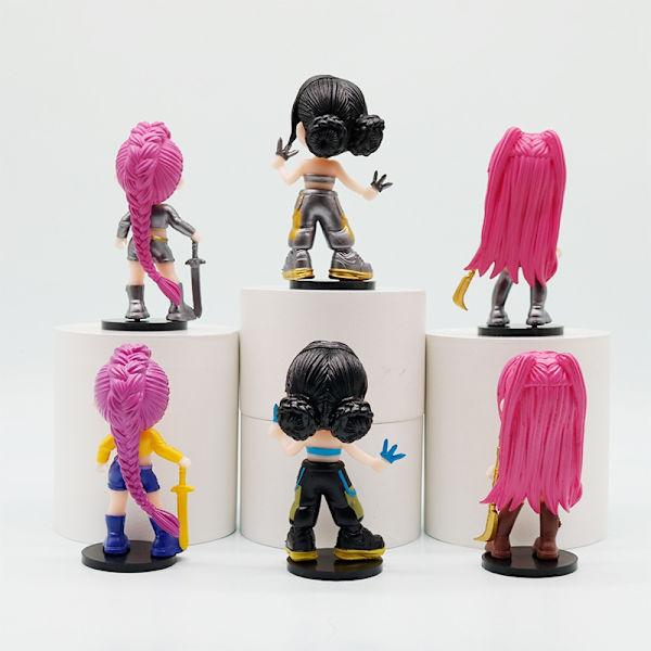 6-delt K-pop Q-Version Devil Hunter Figur Sæt | K-pop Anime Samlerobjekter | Overraskelses Figur Sæt 0 0