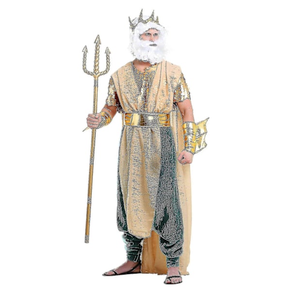 Karneval Havsjungfru Kostym Män Sexig Poseidon Maskerad Halloween Purim Karneval Mardi Gras Outfit Boris-Perfet Poseidon Costume M