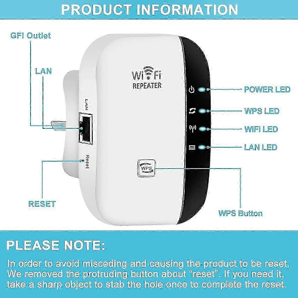 2023 Nyaste Wifi Booster, Wifi Förlängare, Wifi Repeater, Täcker Upp Till 340 Kvm och 45 Enheter, Internet Booster - med Ethernet Port-Perfekt