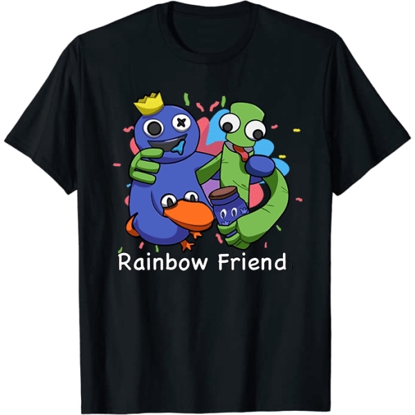 Rainbow Friend For Children Födelsedag T-shirt storlek 4-5 - Perfet black m