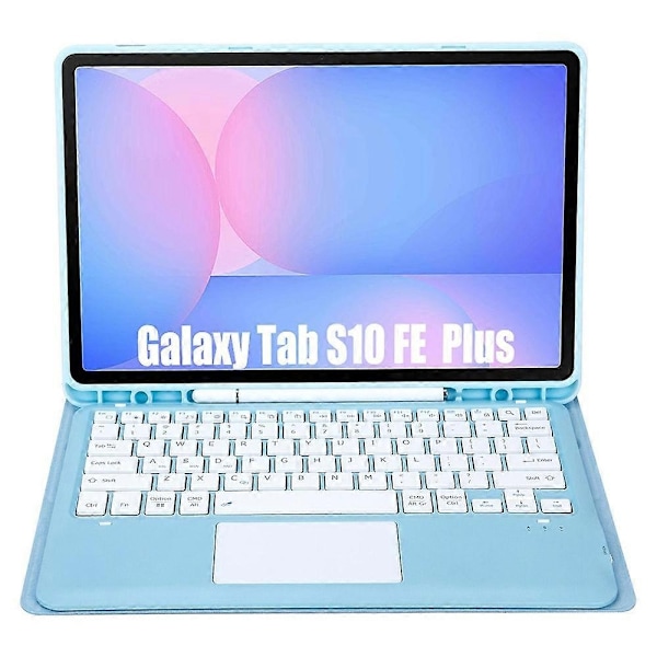 Bluetooth-tangentbord kompatibla med Galaxy Tab S10 FE+-Perfet Ice Blue