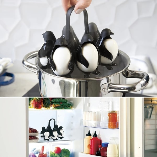 Pingviinin muotoinen munapidike Keitin Munakauppa Tarjoile keitettyjen kananmunien valmistukseen - Perfet