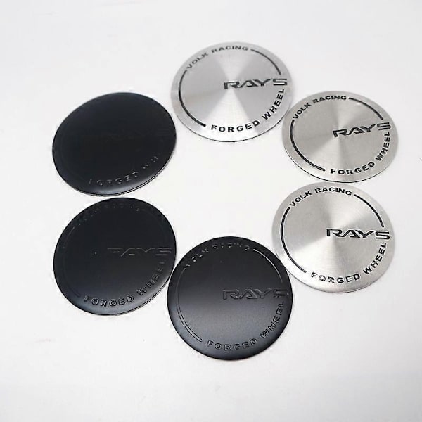 4 st 45mm 50mm 56mm Volk Racing Rays Hjulcentrumplastdekaler Navkåpa Emblem Dekal - Perfekt Silver 50mm
