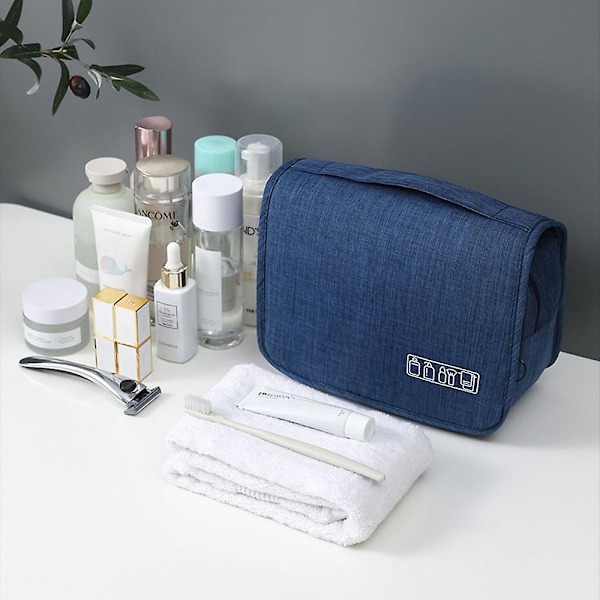Multifunktionell Bärbar Toalettsäck Multifunktionell Stor Kapacitet Reseväska för Dating - Perfekt Navy Blue