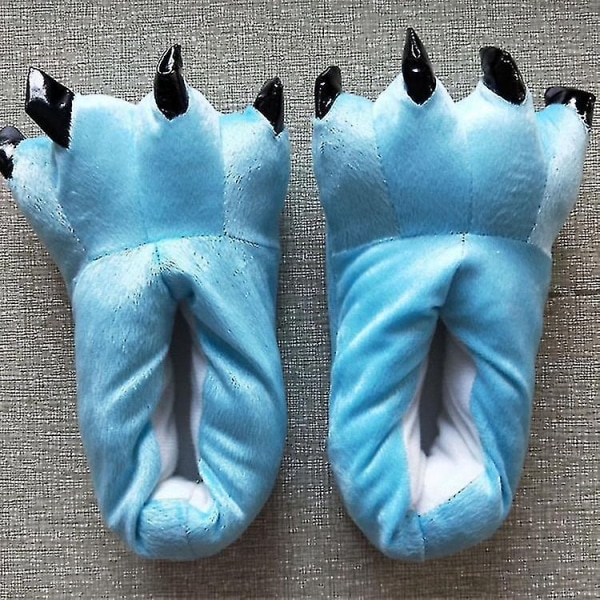 Paw Slippers Fuzzy Stuffy Animal Claw Sko Sjove kostumer til teenagere Voksne 27-44 - Perfet Blue