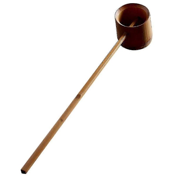 Japansk teceremoni Långt skaft Sked Bambu Vattenhämtare Bambu Vatten Kalebass Skopa Dipper-Perfet N404