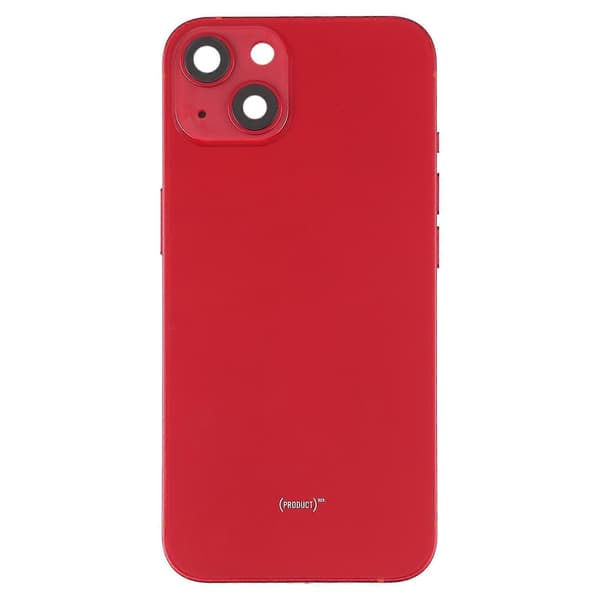 Kompatibel med iPhone 13 Batterideksel Bak med Sideknapper & SIM-kortbrett & Strøm + Volum Flex Kabel & Trådløs Lader Modul-Perfekt Red