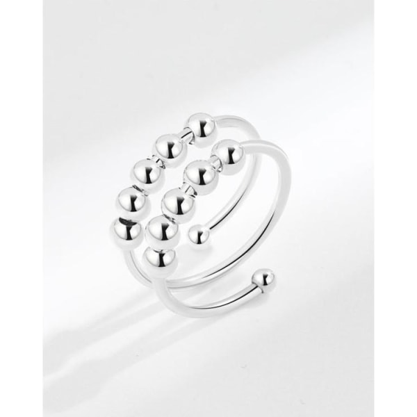 Anti-stress ring dobbel justerbar kobber - Perfet Platina silver