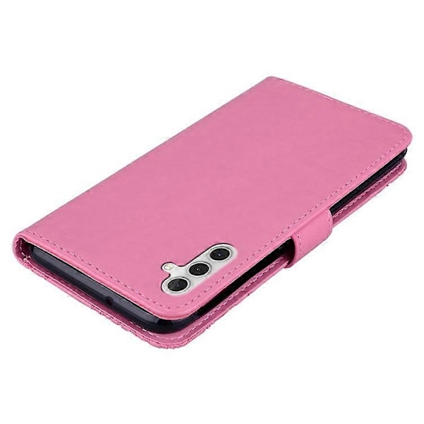 Kompatibelt Kompatibelt med Samsung Galaxy A15 4G Fodral Strass Dekor Läder Ställ Mobiltelefon Plånboksfodral - Perfet Pink