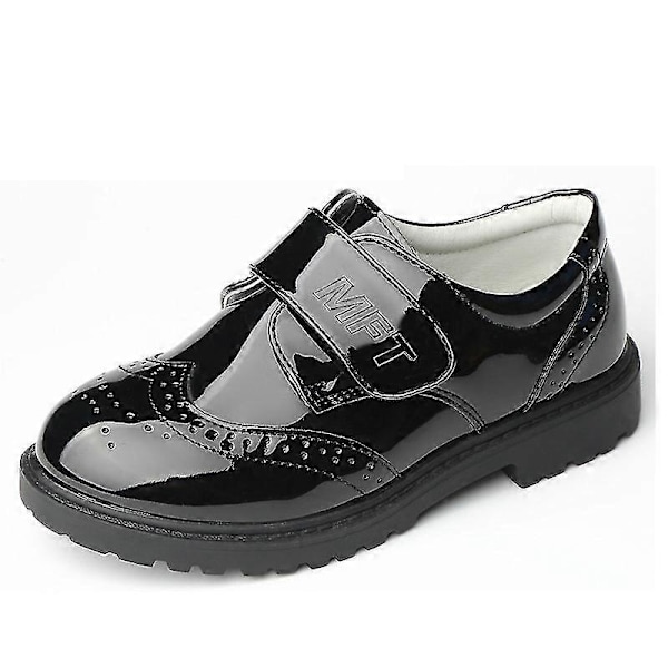 Pojkar Stängda Tå Oxfords Formella Dagliga Klänningskor Låga Loafers-Perfet Magic Tape Black EU 25