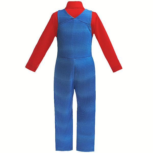 Super Mario kostym Halloween Cosplay kostym för barn Super Brothers kostym outfit - Perfet Red 120cm