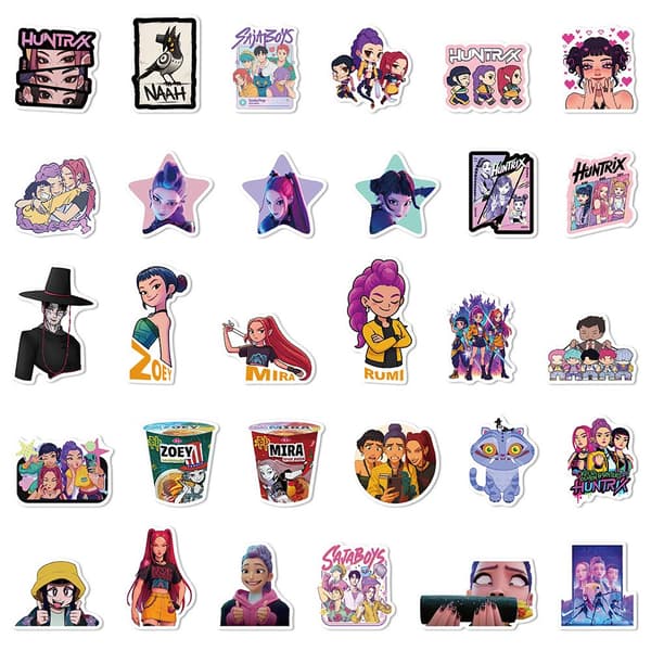 60 Populære K-POP Devil Hunter-klistremerker - Vanntette Skateboard Laptop-dekorasjoner &&